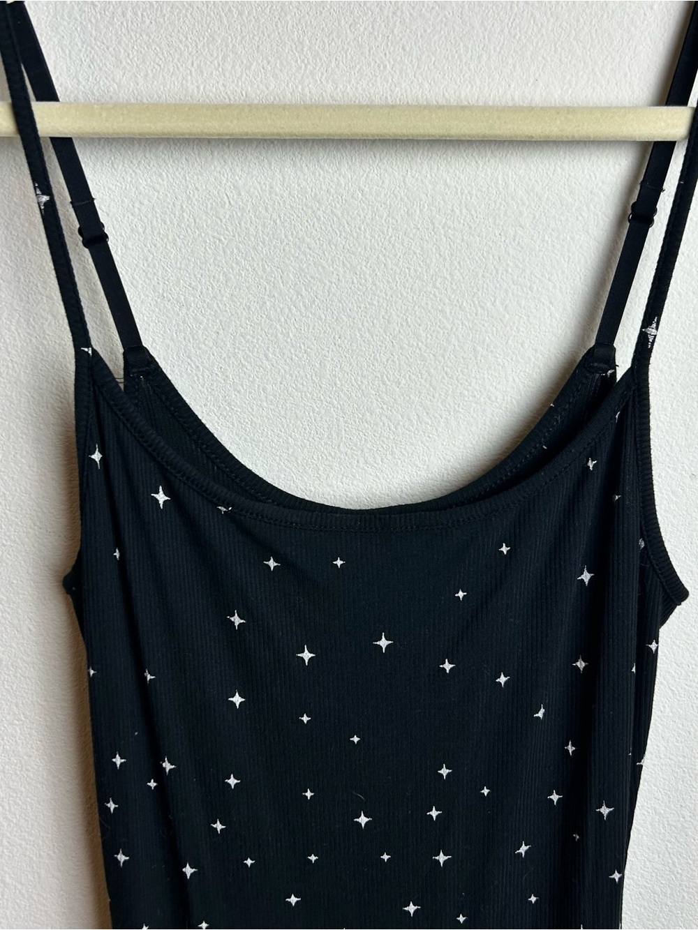 SKIMS Soft Lounge Rib Onyx Sparkle Star Slip Dress Sz L - Picture 5 of 13